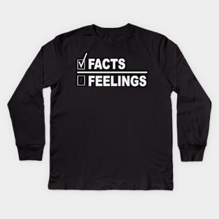 Facts over feelings Fraction With Box and Check Mark Next To Facts Kids Long Sleeve T-Shirt